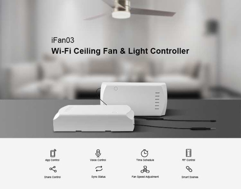 WiFi Ceiling Fan + Light Controller